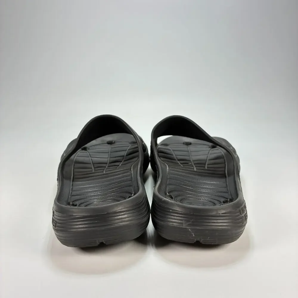 Under Armour Locker IV Black White Casual Lightweight Slide Sandals Mens Size 11